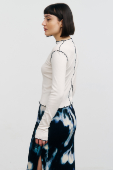 Pin-Tucked LS, Nature White