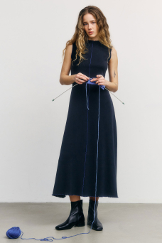 Pin-Tucked Dress, True Black