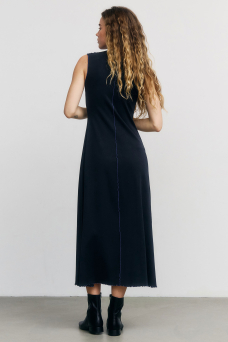 Pin-Tucked Dress, True Black