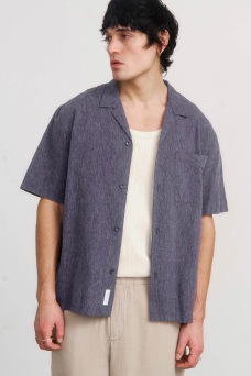 Bowling Shirt, Speckled Navy