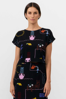 Hebron Top, Print Holiday