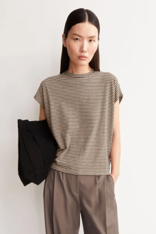 Stripe Tee, Sand/Dried Palm