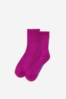 Ribbed Socks, Deep Fuchsia