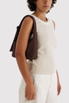 Nylon Shoulder Bag Mini, Coffee