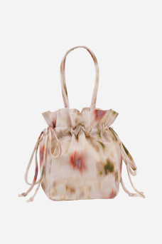 Nylon Drawstring Bag, Abstract Floral