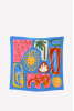 Golden Season Blue Scarf, Medium