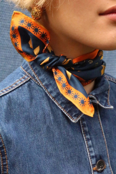 Sunshine People Scarf, Orange/Navy
