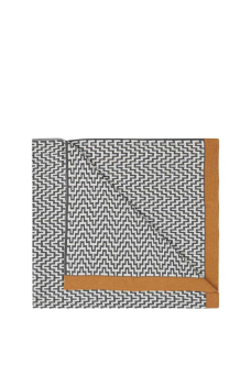 Zeus Knit Blanket, Ivory/Dark Grey
