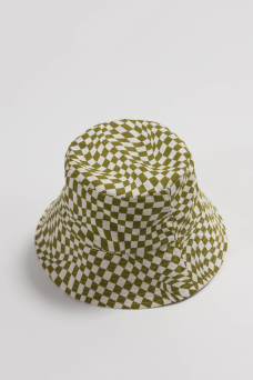 Bucket Hat, Moss Trippy Checker