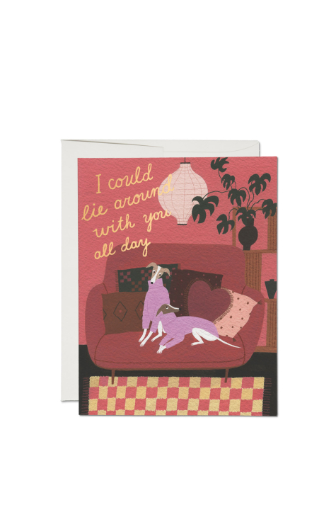 Card, Lounging Dogs