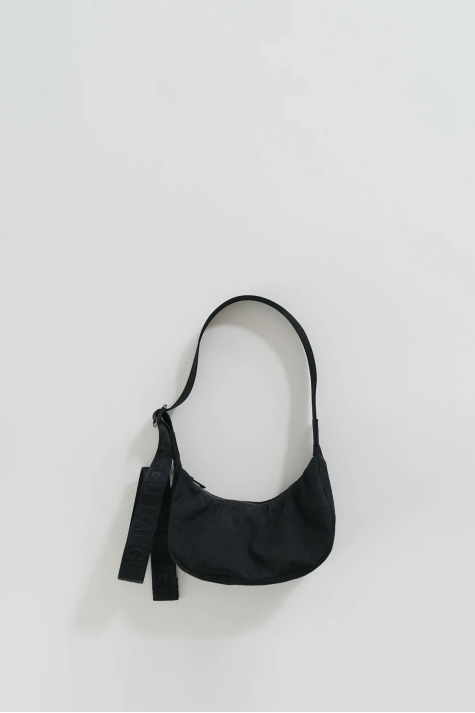 Nylon Crescent Bag S, Black