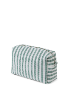 Kayla Toilet Bag, Stripe Peppermint/White