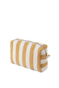 Kayla Toilet Bag, Stripe Yellow/White