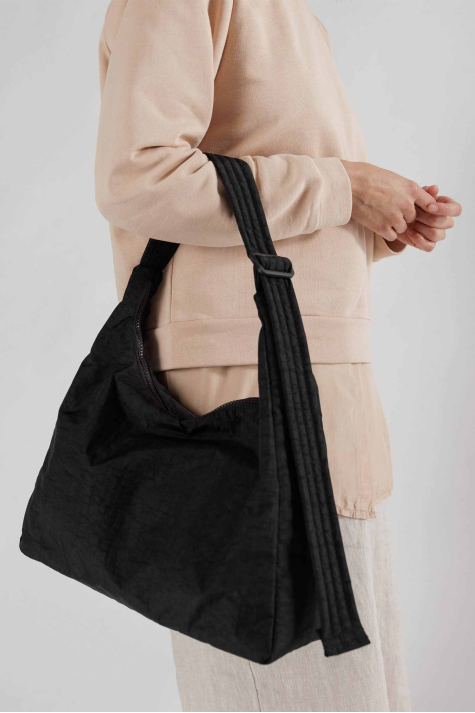 Nylon Shoulder Bag, Black