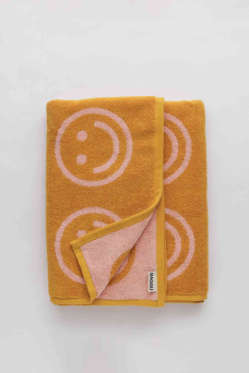 Bath Towel, Marigold Peach Happy