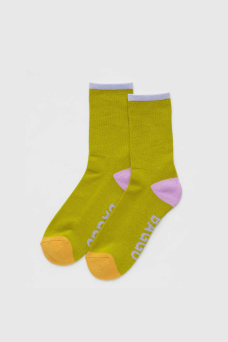 Ribbed Sock, Citron Mix