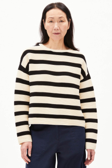 Merinaa Stripe Sweater, Oat/Blk