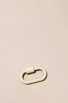 Mini Lock Keychain, Cream