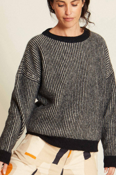 Mianeh Sweater, Black/Beige