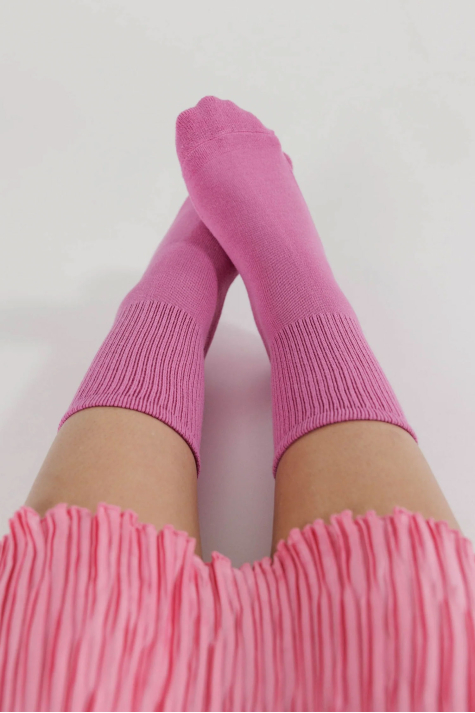 Ribbed Sock, Extra Pink